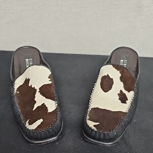 Stuart Weitzman Black and Brown Mules